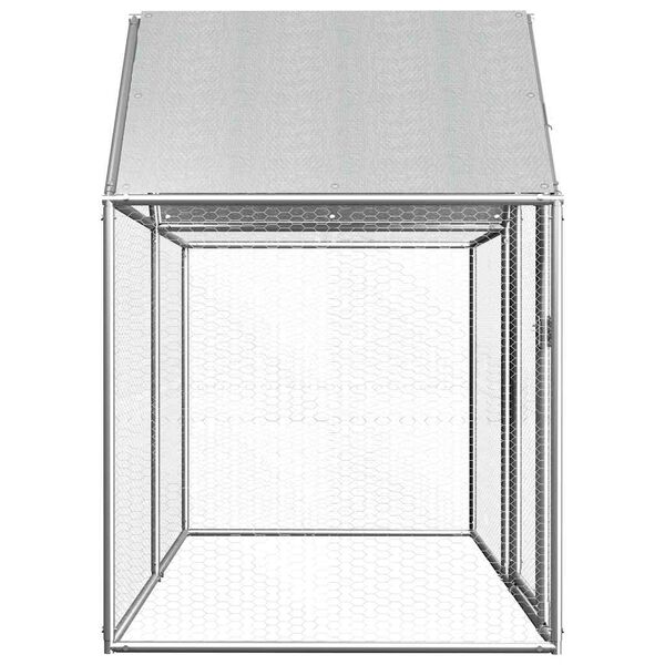 vidaXL Chicken Coop Silver Galvanized Steel Large Durable Chicken Coop