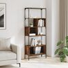 vidaXL Bookcase Smoked Oak Engineered wood, Metal Medium Bookcase