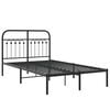 vidaXL Bed Frame Black Steel Small Double Bed Frame Rectangular