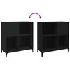 vidaXL Record Cabinet Black Engineered wood, metal Record Cabinet