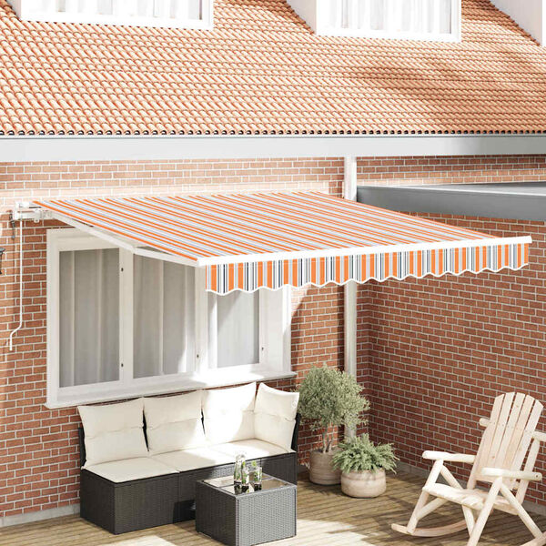 vidaXL Retractable Awning 118.11" x 98.43" Multicolour