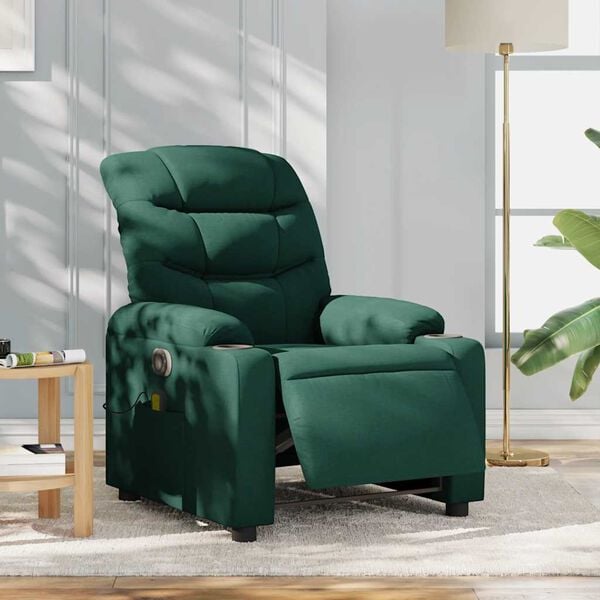vidaXL Electric Massage Recliner Chair Dark Green