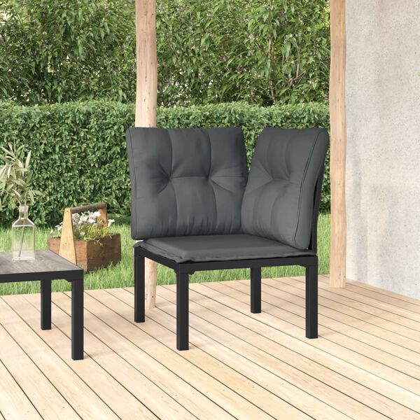 vidaXL Corner Chair Black and Dark Gray