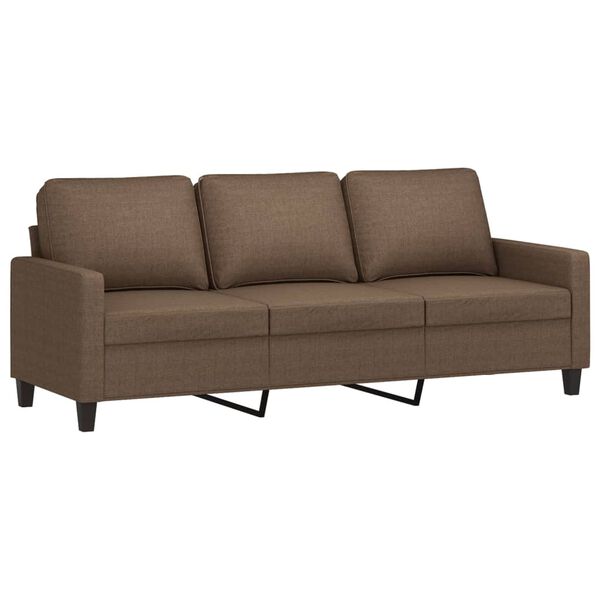 vidaXL 3-Seater Sofa with Footstool Brown 70.9" Fabric