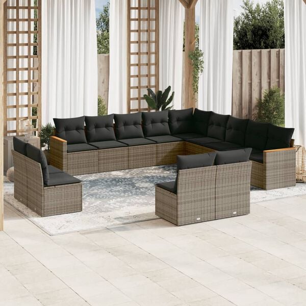 vidaXL Garden Sofa Set Gray, Dark Gray