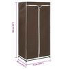 vidaXL Wardrobe Brown Iron frame with fabric cover Medium Wardrobe