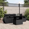 vidaXL Garden Sofa Set Black PE rattan, powder-coated steel, tempered glass