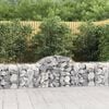 vidaXL Gabion Basket Set of 4 Silver Galvanized iron 78.7x19.7x23.6 in