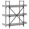 vidaXL Bookcase Grey Sonoma Engineered wood, metal Medium