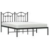 vidaXL Bed Frame Black Powder-coated steel 55.1 x 78.7 in Bed Frame