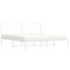 vidaXL Bed Frame White Powder-coated steel 72 x 84 in Bed Frame