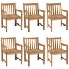 vidaXL Garden Dining Set Natural Teak Solid Teak Wood 7-Piece Set