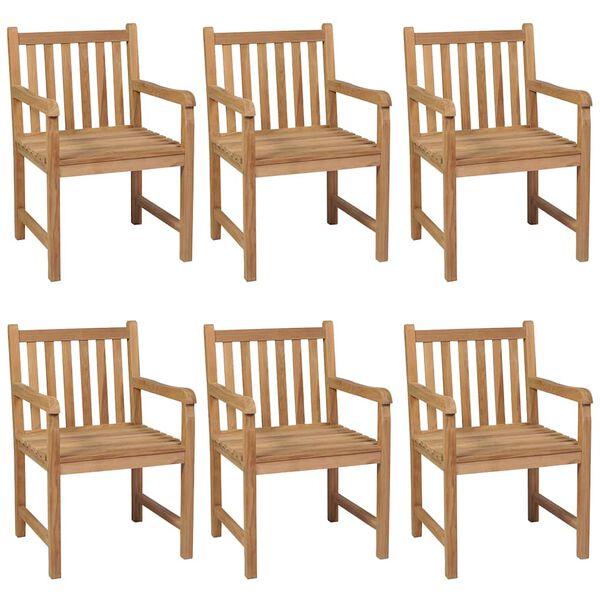 vidaXL Garden Dining Set Natural Teak Solid Teak Wood 7-Piece Set