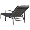 vidaXL Sun Lounger Grey Poly rattan, powder-coated steel Large