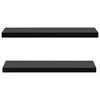 vidaXL Wall Mounted Shelf Set of 2 Black MDF 39.4x7.9x1.5 in