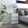vidaXL Bed Cabinet White Engineered wood Medium Bedside Cabinet
