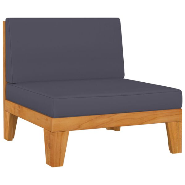 vidaXL Garden Lounge Set Dark Grey Solid Acacia Wood, 100% Polyester