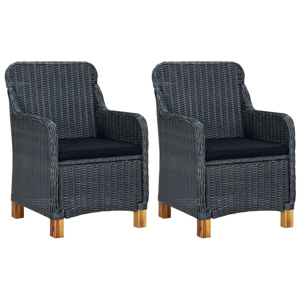 vidaXL Garden Lounge Set Dark grey and black