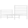 vidaXL Bed Frame White Powder-Coated Steel Twin Bed Frame Rectangular