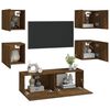 vidaXL Wall-mounted TV Cabinet Set of 5 Smoked oak Engineered wood