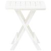 vidaXL Garden Table White Plastic Small Foldable Bistro Table