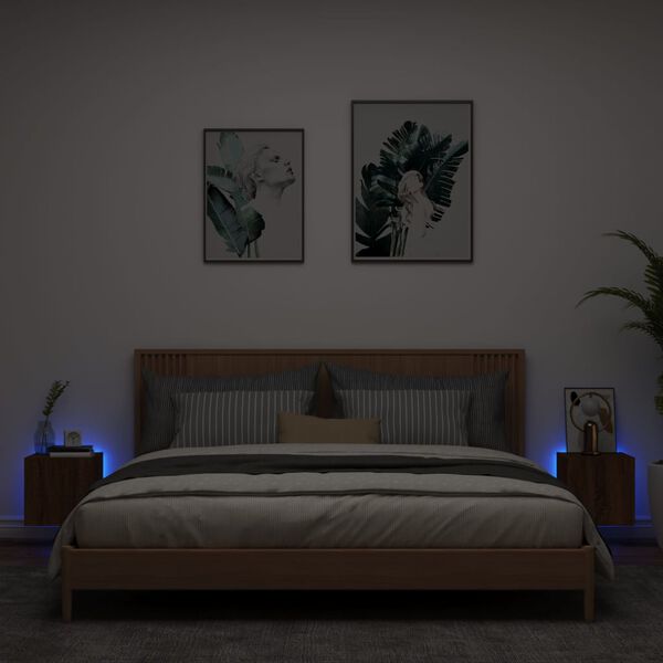 vidaXL TV Wall Cabinet Set of 2 Brown Oak Engineered wood