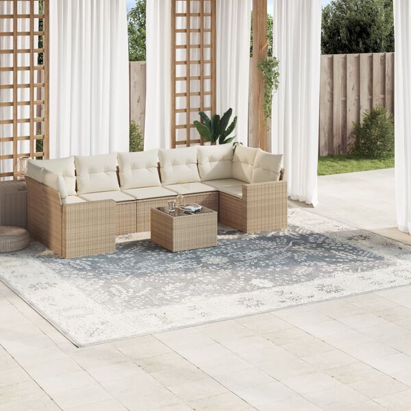 vidaXL Garden Sofa Set Beige