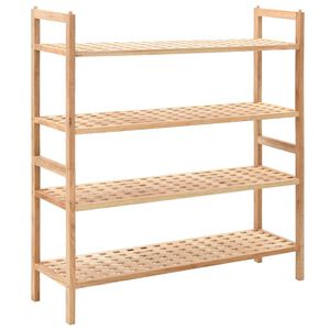 vidaXL Shoe Rack Brown Solid walnut wood Medium Shoe Rack Rectangular