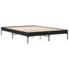 vidaXL Bed Frame Black Engineered wood, Metal Double Durable Bed Frame
