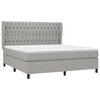 vidaXL Box Spring Bed with Mattress Light Gray 72"x83.9" California King Fabric