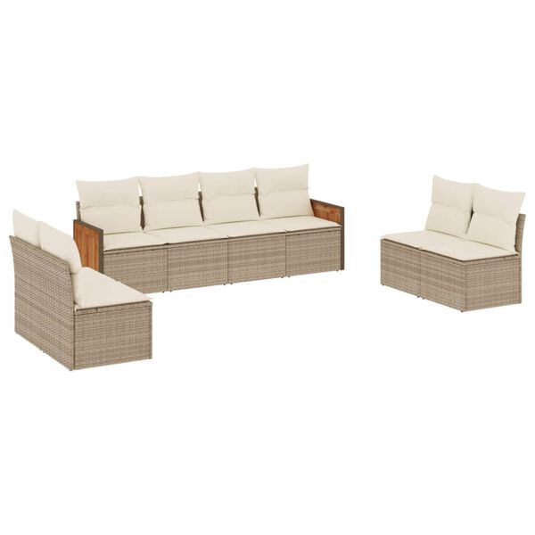 vidaXL Garden Sofa Set Beige, Cream White