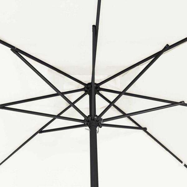 vidaXL Garden Parasol White and Black 295 x 295 x 245 cm