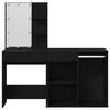 vidaXL LED Dressing Table Black oak 140 x 40 x 140 cm Engineered wood