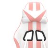 vidaXL Gaming Chair with Footrest White and Pink Faux Leather