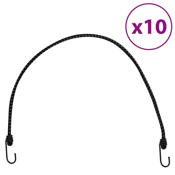 vidaXL Bungee Cords with Reflective Strips and Hooks 10 pcs 34.6 "