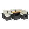 vidaXL 8 Piece Patio Sofa Set with Cushions Black Poly Rattan