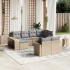 vidaXL Garden Sofa Set Beige PE rattan Large Adjustable Feet