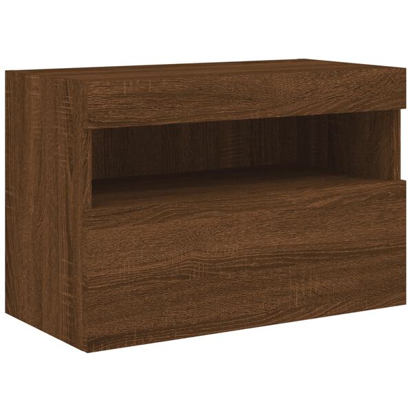 vidaXL TV Wall Cabinet Brown Oak Engineered wood 23.6 x 11.8 x 15.7 in