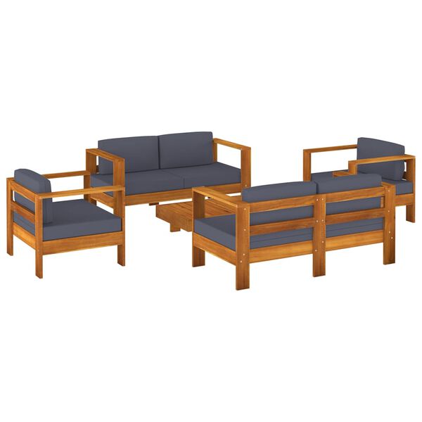 vidaXL Garden Lounge Set Teak look, Dark grey