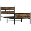 vidaXL Bed Frame Smoked oak Steel, engineered wood Twin Twin Bed Frame