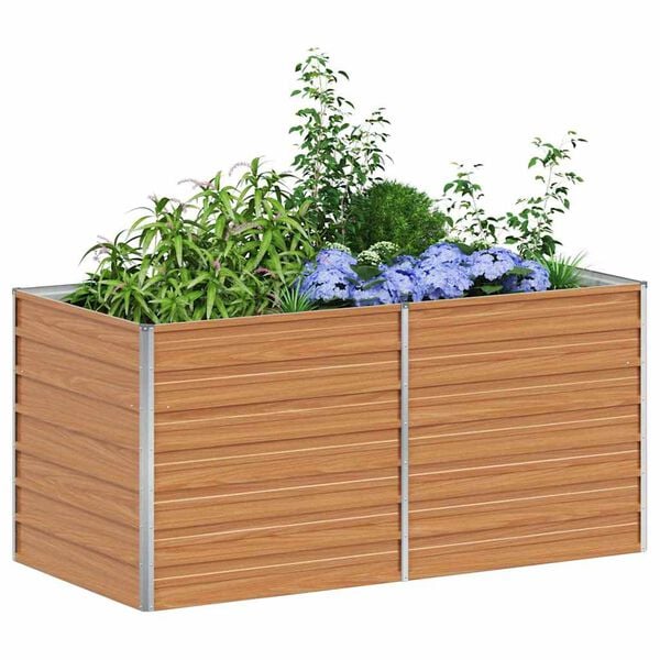 vidaXL Garden Raised Bed Silver Galvanized Steel 63 x 31.5 x 30.3 in