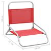 vidaXL Beach Chair Set of 2 Red Oxford Fabric, Steel Medium Foldable