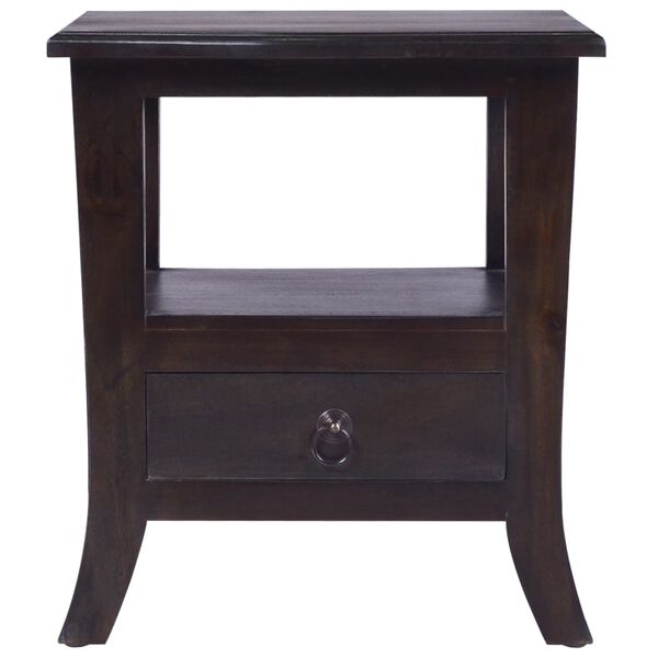vidaXL Bedside Cabinet Light black coffee Solid mahogany wood