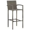 vidaXL Garden Bar Set Grey Solid Acacia wood, PE rattan, Powder-coated steel