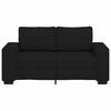 vidaXL 2-Seater Sofa Black Polyester Fabric, Metal, Wood Medium Modular