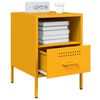 vidaXL Bedside Cabinet Set of 2 Mustard Yellow Cold-Rolled Steel