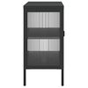 vidaXL Sideboard Black Powder-Coated Steel, Fluted Glass Medium