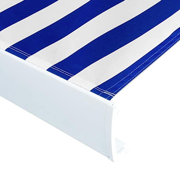 vidaXL Awning Top Blue and White 100% Polyester with PU coating