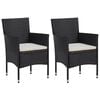 vidaXL Dining Set Black PE Rattan, Steel, Fabric, Glass, Aluminum Medium