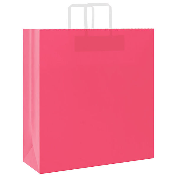 vidaXL Paper Bags 250 pcs with Handles Pink 45x17x48 cm